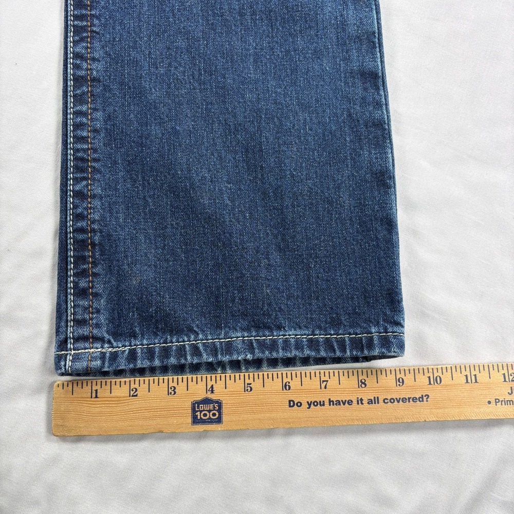 Ariat Jeans Mens 33x30 (Fits 34x30) Blue Bootcut Western Casual Workwear Denim - Picture 9 of 12